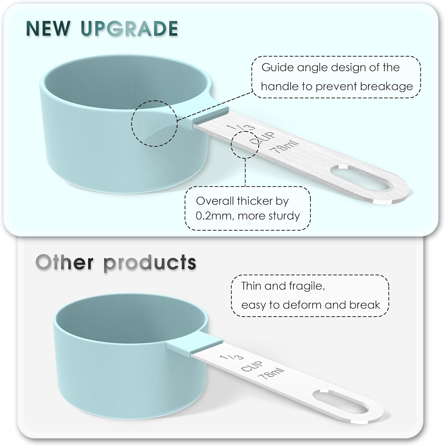 Measuring Cups & Spoons Set, Stackable Cups and Spoons, Nesting Measure Cups with Stainless Steel Handle, Kitchen Gadgets for Cooking & Baking (Black)